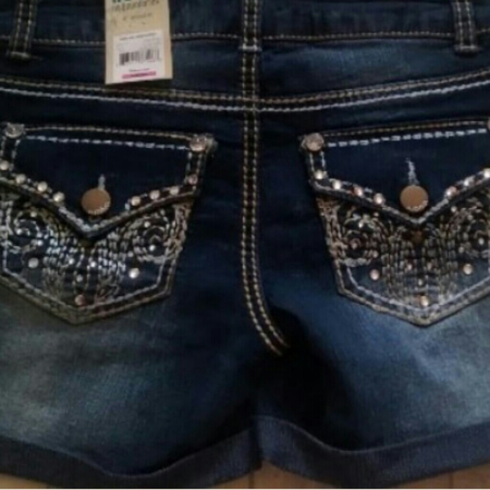 New girls size 1 rhinestones bling shorts